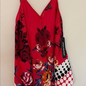 Unique Spectrum Red and Black Floral Camisole